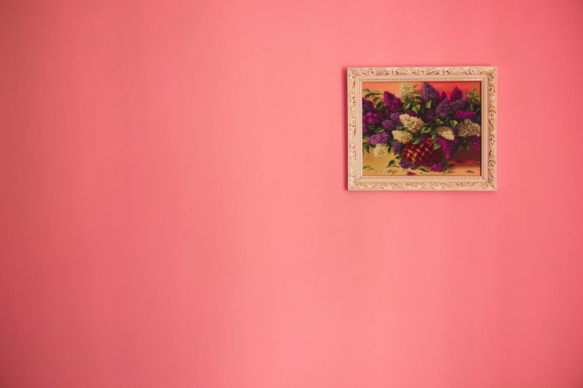 pink and yellow flower painting
